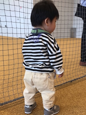 「CHUMS（チャムス）のアイテム（レッグウェア）」を使った、kaihiiiiさん（キッズ・70cm）の秋コーディネート