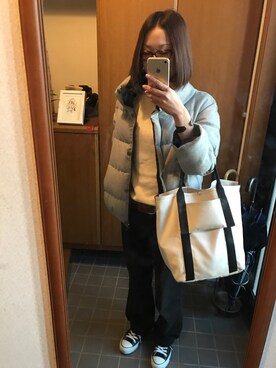 「CONVERSE（コンバース）のconverse（コンバース） ALL STAR OX（オールスターOX）（スニーカー）」を使った、yuki☆さん（レディース・157cm）の冬コーディネート