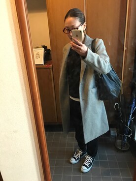 「CONVERSE（コンバース）のconverse（コンバース） ALL STAR OX（オールスターOX）（スニーカー）」を使った、yuki☆さん（レディース・157cm）の冬コーディネート