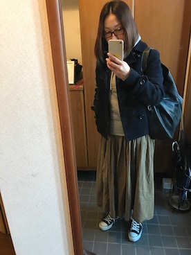 「CONVERSE（コンバース）のconverse（コンバース） ALL STAR OX（オールスターOX）（スニーカー）」を使った、yuki☆さん（レディース・157cm）の冬コーディネート