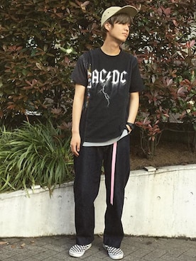 「アイテム（スリッポン、その他）」を使った、だいすけさん（メンズ・184cm）の春コーディネート