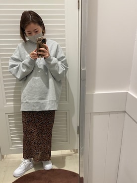 「エアフォース1」｜「アイテム（グレー系）」を使った、kitsukanさん（レディース・152cm）の冬コーディネート