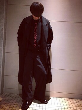 「JOHN LAWRENCE SULLIVAN（ジョンローレンスサリバン）のアイテム（スウェット）」を使った、とっつーさん（メンズ・180cm）の冬コーディネート