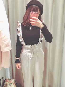 「one after another NICE CLAUP（ワンアフターアナザーナイスクラップ）のアイテム（ハンチング/ベレー帽）」を使った、Sさん（レディース・154cm）の冬コーディネート