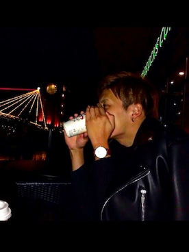 「Daniel Wellington」｜「アイテム（ライダースジャケット）」を使った、SHOGO.Uさん（メンズ・185cm）の秋コーディネート