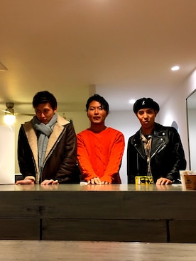 「FR2」｜「アイテム（ライダースジャケット）」を使った、SHOGO.Uさん（メンズ・185cm）の冬コーディネート