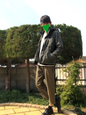「しまむら（シマムラ）のアイテム（ミリタリージャケット）」を使った、なおやさん（メンズ・175cm）の春コーディネート
