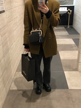 「アイテム（ローファー、グリーン系）」を使った、sさん（レディース・158cm）の春コーディネート