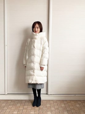 「Guess（ゲス）のアイテム（ダウンジャケット/コート）」を使った、ユユさん（レディース・163cm）の冬コーディネート