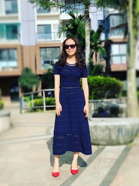 「sandro（サンドロ）のアイテム（ワンピース/ドレス）」を使った、ユユさん（レディース・163cm）の冬コーディネート