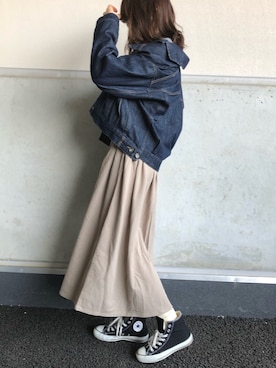 「FREE'S MART（フリーズマート）のアイテム（デニムジャケット）」を使った、rei♡さん（レディース・150cm）の春コーディネート