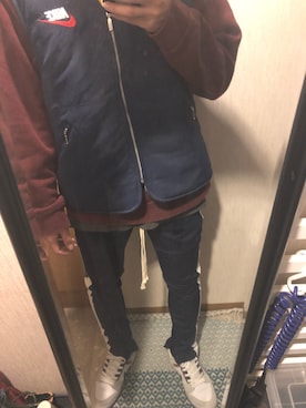 「アイテム（ダウンベスト、その他）」を使った、けやけんさん（メンズ・170cm）の秋コーディネート