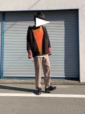 「CASPER JOHN（キャスパージョン）のCASPER JOHN グレンチェックイージーパンツ（その他パンツ）」を使った、REIさん（メンズ・172cm）の冬コーディネート