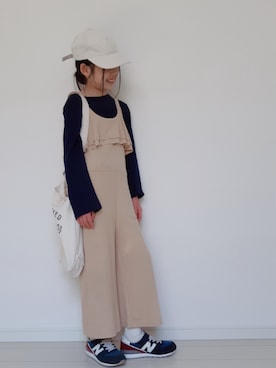 「PAPAPAPARK（パパパパーク）のアイテム（帽子）」を使った、nemoさん（キッズ・135cm）の春コーディネート