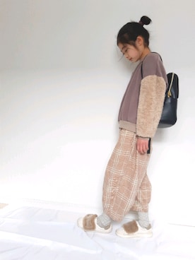 「PAPAPAPARK（パパパパーク）のアイテム（シューズ）」を使った、nemoさん（キッズ・135cm）の冬コーディネート