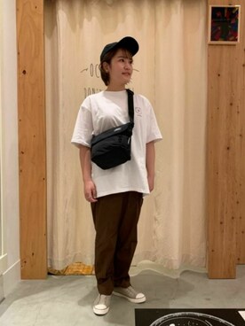 「メンズライクコーデ」｜「アイテム（スリッポン）」を使った、coen うちださん（レディース・156cm）の春コーディネート