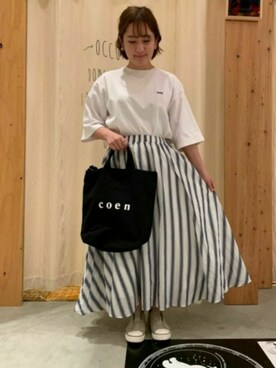 「おうちスタイル」｜「アイテム（スリッポン）」を使った、coen うちださん（レディース・156cm）の春コーディネート