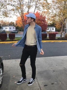 「アイテム（デニムジャケット）」を使った、michaelさん（メンズ・198cm）の冬コーディネート