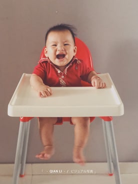 「アイテム（ロンパース、レッド系）」を使った、董瘦瘦瘦瘦さん（キッズ・70cm）の秋コーディネート