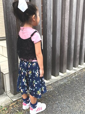 「アイテム（キャミソール）」を使った、☺︎tiiina☺︎さん（キッズ・100cm）の秋コーディネート