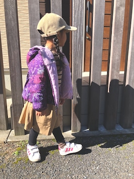 「Lee（リー）のアイテム（帽子）」を使った、☺︎tiiina☺︎さん（キッズ・110cm）の冬コーディネート