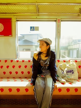 「GYDA」｜「アイテム（ハンチング/ベレー帽）」を使った、boogieさん（レディース・158cm）の春コーディネート