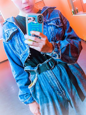 「古着女子」｜「アイテム（デニムジャケット）」を使った、boogieさん（レディース・158cm）の夏コーディネート