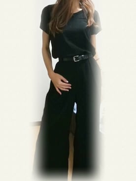 「GU（ジーユー）のアイテム（その他パンツ、ブラック系）」を使った、M.Yさん（レディース・160cm）の秋コーディネート