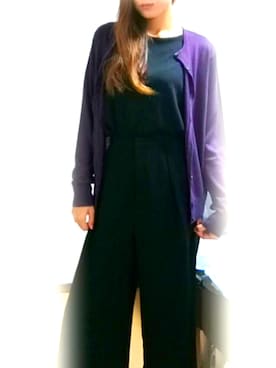 「パープル×黒」｜「アイテム（カーディガン/ボレロ）」を使った、M.Yさん（レディース・160cm）の秋コーディネート