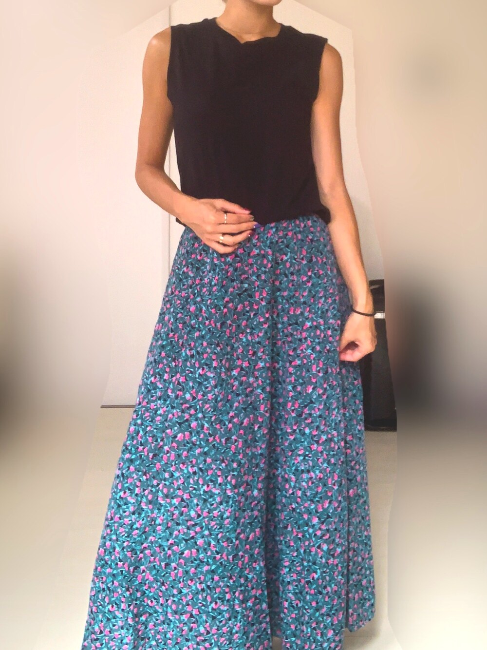 「ootd、大人ガーリー、ママファッション、ロングスカートコーデ、GU」｜「Green Parks fuuwaのアイテム（スカート、その他）」を使った、M.Yさん（レディース・160cm）の夏コーディネートの1枚目の写真