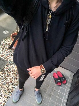 「UNIQLO（ユニクロ）のWOMEN ウルトラストレッチジーンズ（デニムパンツ）」を使った、𓆉𝑅𝑌𝑈𝐻𝑂𓆉さん（メンズ・180cm）の秋コーディネート