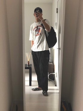 「HELLY HANSEN（ヘリーハンセン）のアイテム（バッグ）」を使った、𓆉𝑅𝑌𝑈𝐻𝑂𓆉さん（メンズ・180cm）の夏コーディネート