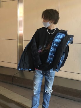 「DIESEL（ディーゼル）のアイテム（ダウンベスト）」を使った、Haruさん（メンズ・170cm）の冬コーディネート