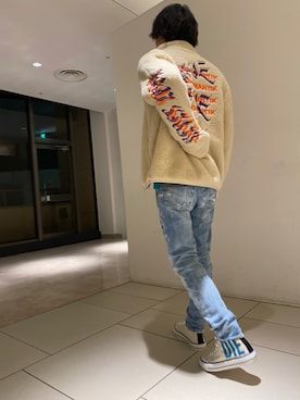 「DIESEL」｜「アイテム（スウェット）」を使った、Haruさん（メンズ・170cm）の冬コーディネート
