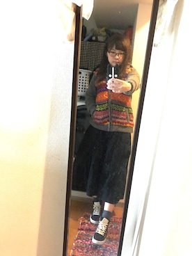「チチカカ」｜「アイテム（ダウンジャケット/コート）」を使った、momokaさん（レディース・164cm）の冬コーディネート