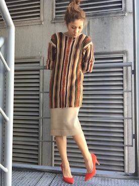 「REZOY（リゾイ）のアイテム」を使った、R&E_REZOY本部staffさん（レディース・162cm）の冬コーディネート