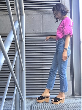 「REZOY（リゾイ）のアイテム」を使った、R&E_REZOY本部staffさん（レディース・162cm）の春コーディネート