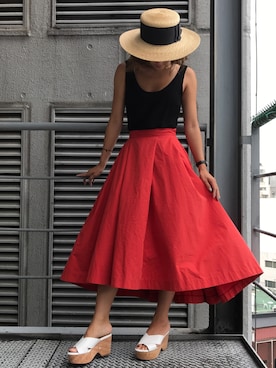 「REZOY（リゾイ）のアイテム」を使った、R&E_REZOY本部staffさん（レディース・162cm）の夏コーディネート