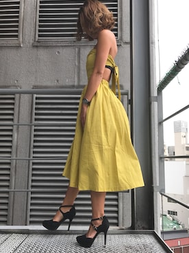「R&E（アールアンドイー）のアイテム（パンプス）」を使った、R&E_REZOY本部staffさん（レディース・162cm）の夏コーディネート