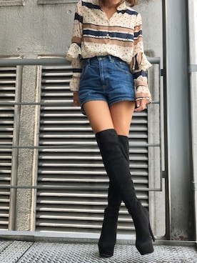 「R&E（アールアンドイー）のアイテム」を使った、R&E_REZOY本部staffさん（レディース・162cm）の秋コーディネート