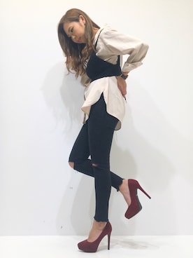「R&E（アールアンドイー）のアイテム（パンプス）」を使った、R&E_REZOY本部staffさん（レディース・156cm）の秋コーディネート
