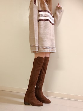 「REZOY（リゾイ）のアイテム（ブーツ）」を使った、R&E_REZOY本部staffさん（レディース・157cm）の秋コーディネート