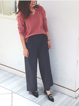 「REZOY（リゾイ）のアイテム」を使った、R&E_REZOY本部staffさん（レディース・157cm）の秋コーディネート