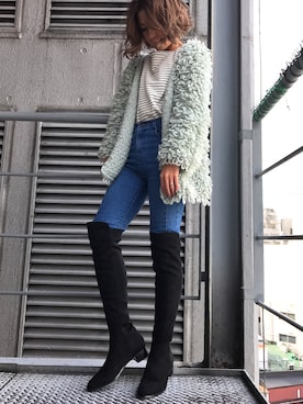 「REZOY（リゾイ）のアイテム（ブーツ）」を使った、R&E_REZOY本部staffさん（レディース・162cm）の秋コーディネート