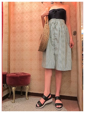 「R&E（アールアンドイー）のアイテム」を使った、R&E_REZOY本部staffさん（レディース・162cm）の夏コーディネート