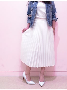 「R&E（アールアンドイー）のアイテム（パンプス）」を使った、R&E_REZOY本部staffさん（レディース・162cm）の春コーディネート
