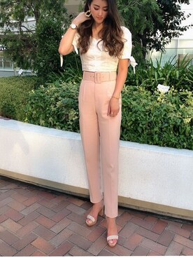 「ピンクベージュ」｜R&E_REZOY本部staffさん（レディース・162cm）の夏コーディネート