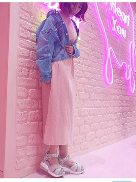 「REZOY（リゾイ）のアイテム」を使った、R&E_REZOY本部staffさん（レディース・157cm）の夏コーディネート