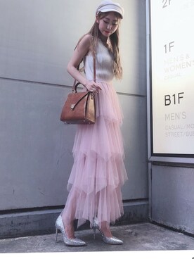 「R&E（アールアンドイー）のアイテム」を使った、R&E_REZOY本部staffさん（レディース・160cm）の夏コーディネート