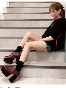 「R&E（アールアンドイー）のアイテム」を使った、R&E_REZOY本部staffさん（レディース・157cm）の夏コーディネート